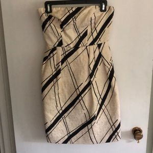 Black & gold strapless dress